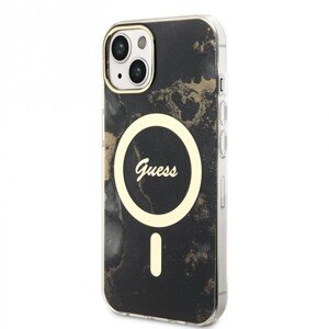 Zadní kryt Guess Marble IML MagSafe na iPhone 14 Black