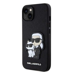 Zadní kryt Karl Lagerfeld PU Saffiano Karl and Choupette NFT na iPhone 13 černý