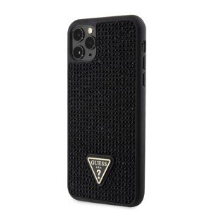 Zadní kryt Guess Rhinestones Triangle Metal Logo na iPhone 11 Pro Max černý