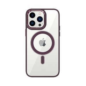Kryt Tel Protect Magnetic iPhone 14 Pro pevný s vínovým rámečkem 97579 (pouzdro neboli obal na mobil iPhone 14 Pro)