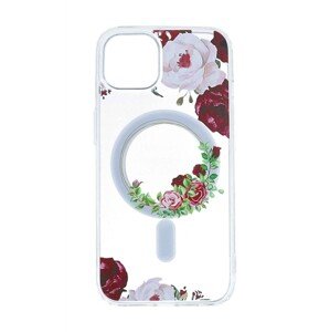 Kryt Tel Protect Flower iPhone 14 MagSafe s červenými květy 98528 (pouzdro neboli obal na mobil iPhone 14)