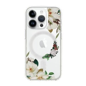 Kryt Tel Protect Flower iPhone 14 Pro MagSafe s bílými květy 98529 (pouzdro neboli obal na mobil iPhone 14 Pro)
