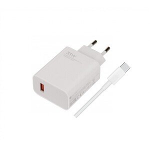 Cestovní rychlonabíječka Xiaomi MDY-11-EZ USB-A vč.USB-C kabelu bílá (Bulk) 33W