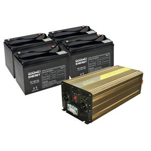 Set trakční baterie 4x GOOWEI ENERGY OTL100-12 (100Ah) + měnič ROGERELE REP5000-48 (5000W), 48V
