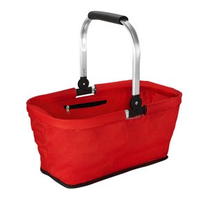 HomeLife Nákupní skládací košík 46 x 28 x 23 cm červený
