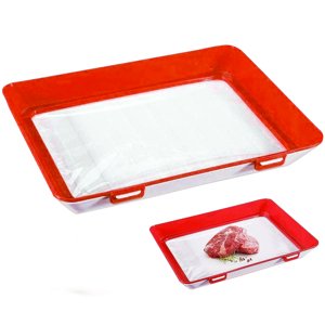 De Gusto Tác na potraviny s elastickým víkem FLEX&FRESH, 30 x 23 cm, červený EF12